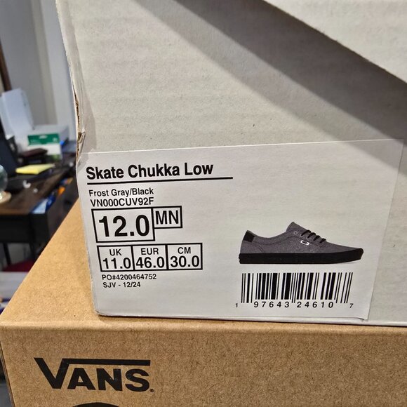 Vans Skate Chukka Frost Gray VN000CUV92F Authentic Mens Size 12 Skateboarding - Picture 10 of 10